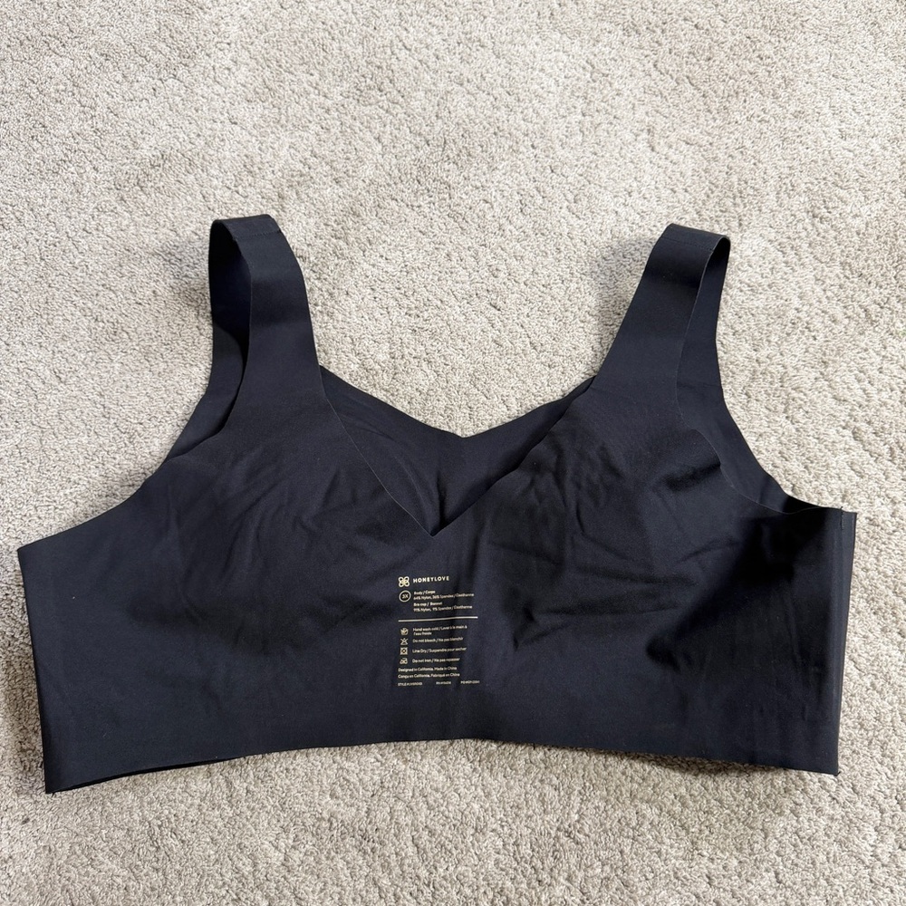 Honeylove Women’s V-Neck Bra Wireless in Black 3X - Picture 11 of 13